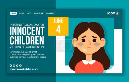 Ilustración de Niños inocentes Víctimas de Agresión Redes Sociales Plantillas de Landing Page Ilustración de Antecedentes - Imagen libre de derechos