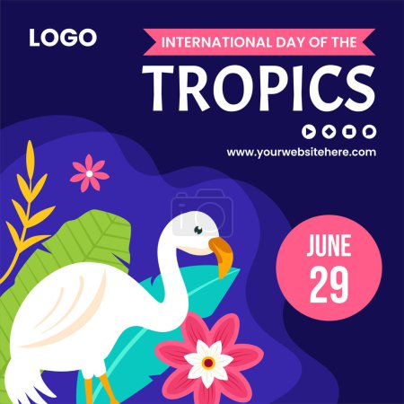 Tropics Day Social Media Illustration Flat Cartoon Hand Drawn Templates Background