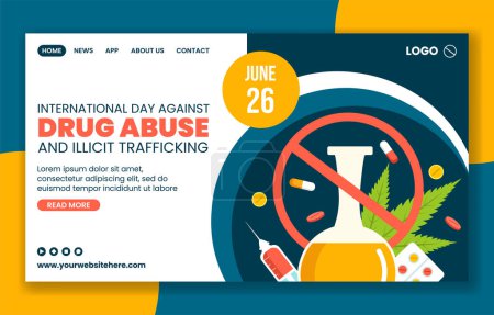 Drug Abuse and Trafficking Social Media Landing Page Cartoon Templates Background Illustration