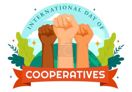 International Day of Cooperatives Vector Illustration on 6 July with People to the Complementary Goals of the United Nations in Flat Background