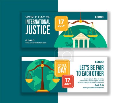 Day of Social Justice Horizontal Banner Flat Cartoon Hand Drawn Templates Background Illustration