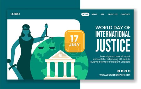 Day of Justice Social Media Landing Page Cartoon Hand Drawn Templates Background Illustration