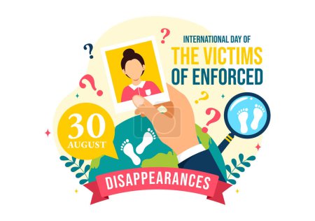 Día Internacional de las Víctimas de Desapariciones Forzadas Vector Illustration on August 30 with Missing Person or Lost People in Flat Background