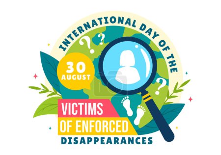 Illustration for International Day of the Victims of Enforced Disappearances Vector Illustration on August 30 with Missing Person or Lost People in Flat Background - Royalty Free Image