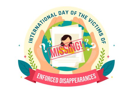International Day of the Victims of Enforced Disappearances Vector Illustration on August 30 with Missing Person or Lost People in Flat Background