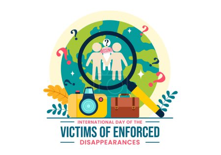 Journée internationale des victimes de disparitions forcées Illustration vectorielle le 30 août avec une personne disparue ou des personnes disparues dans un appartement