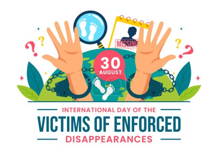 International Day of the Victims of Enforced Disappearances Vector Illustration on August 30 with Missing Person or Lost People in Flat Background
