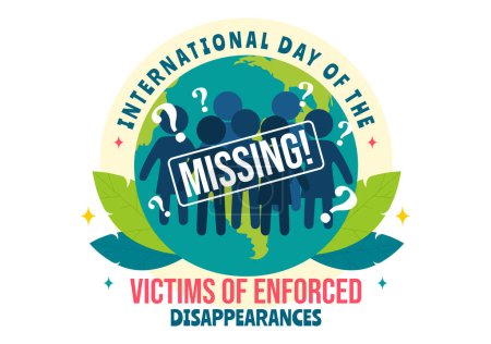 Journée internationale des victimes de disparitions forcées Illustration vectorielle le 30 août avec une personne disparue ou des personnes disparues dans un appartement