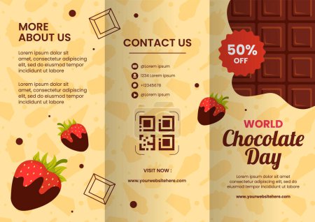 Chocolate Day Brochure Cartoon Hand Drawn Templates Background Illustration