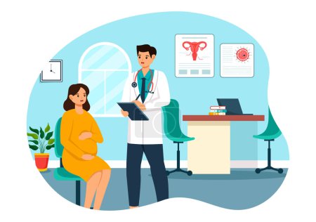 Reproduktionsklinik Vektorillustration mit Assistierter Reproduktionstechnologie, Befruchtung im Reagenzglas oder Eizelle im Cartoon-Hintergrund