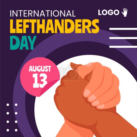 Left Handers Day Social Media Illustration Flat Cartoon Hand Drawn Templates Background