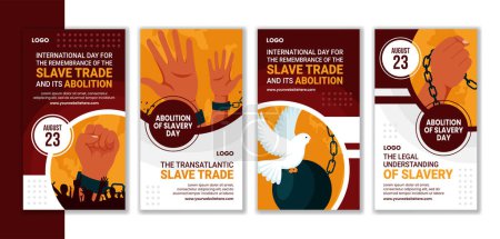 Slave Trade and Abolition Day Social Media Stories Cartoon Templates Background Illustration