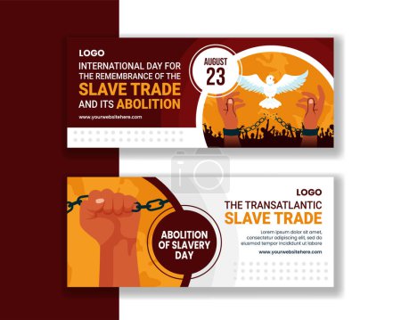 Sklavenhandel und Abschaffung Tag der horizontalen Banner Cartoon Hand gezeichnete Vorlagen Hintergrund Illustration