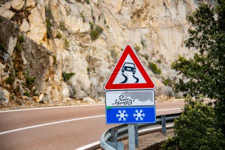 Photo for Road Sign on SS125 Orientale Sarda - Sardinia - Italy - Royalty Free Image