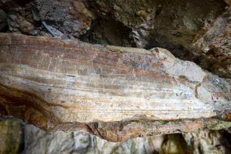 Photo for Composed Layers of Calcite Carbonate in a Cave - Royalty Free Image
