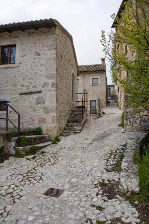 Cobblestone Street in Calascio - Italy