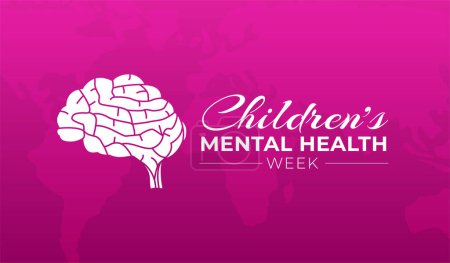 Ilustración de Pink Elegant Children 's Mental Health Week Antecedentes Ilustración - Imagen libre de derechos