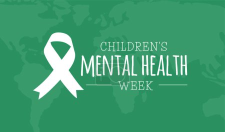 Ilustración de Green Children 's Mental Health Week Antecedentes Ilustración - Imagen libre de derechos