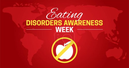 Ilustración de Red Eating Disorders Awareness Week  Background Illustration - Imagen libre de derechos