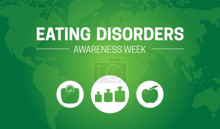Ilustración de Green Eating Disorders Awareness Week Ilustración - Imagen libre de derechos