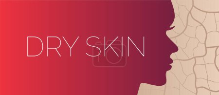 Illustration for Dry Skin Red Background Illustration Design - Royalty Free Image