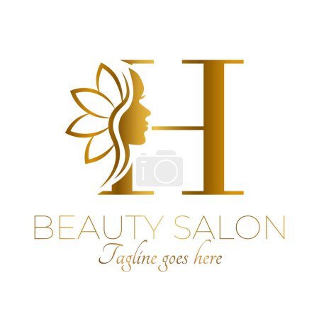Gold H Buchstabe Initial Beauty Brand Logo Design