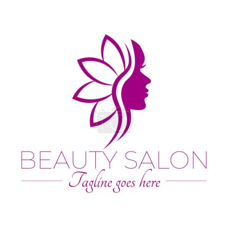 Illustration for Beauty Salon Logo Design on White Background - Royalty Free Image