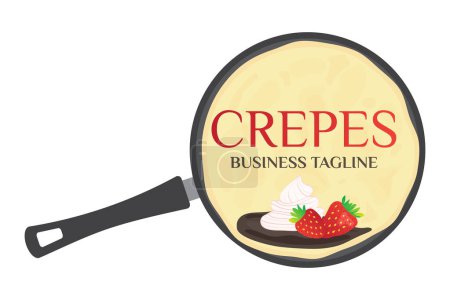 Crepes or Pancakes in Crepe Pan Logo 