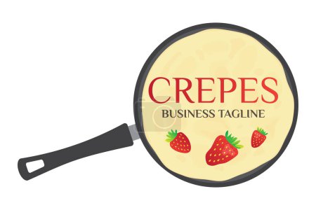 Crepes or Pancakes in Crepe Pan Logo 