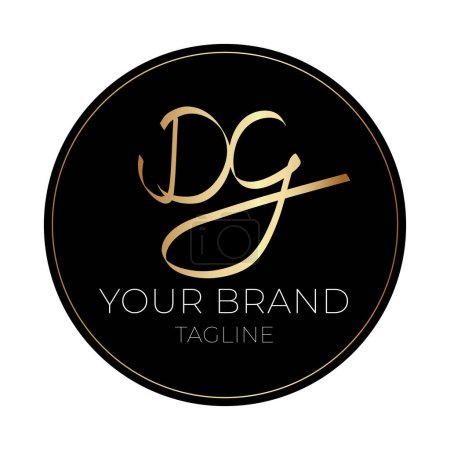 Elegant DG Handwritten Letters Initial Clean Business Logo
