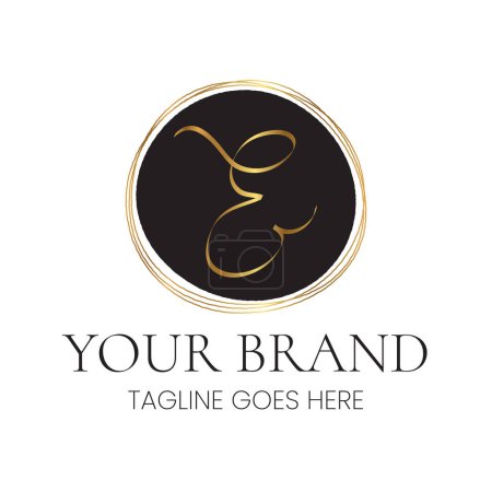 Elegant E Letter Initial Clean Feminine Business Logo