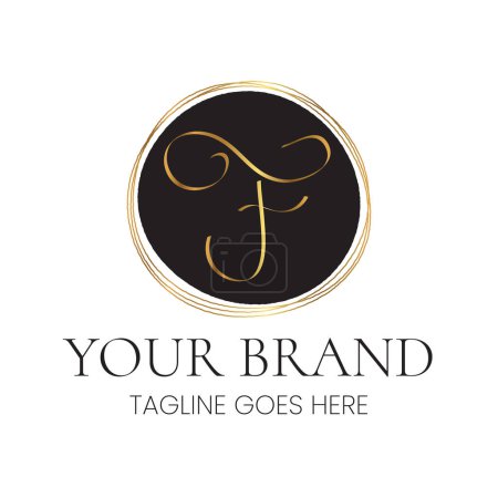 Elegantes F-Letter Initial Clean Feminine Business Logo