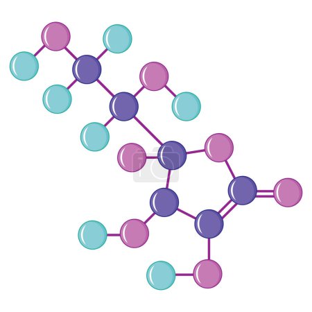 Ilustración de Estructura de la molécula de vitamina C - Imagen libre de derechos