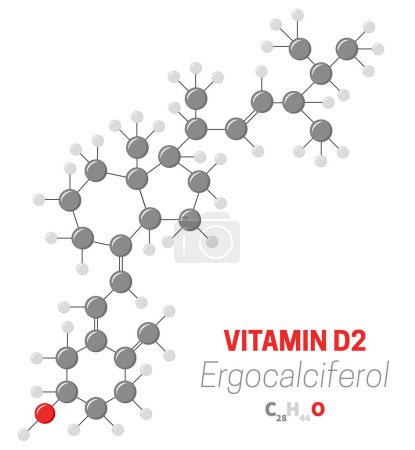 Ilustración de Ergocalciferol D2 Vitamin Molecule - Imagen libre de derechos