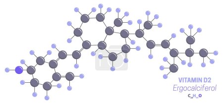Ilustración de Ergocalciferol D2 Vitamin Molecule Formula - Imagen libre de derechos