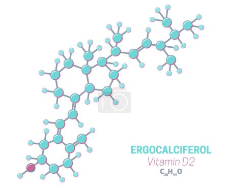 Illustration for Ergocalciferol D2 Vitamin Molecules Formula Structure - Royalty Free Image