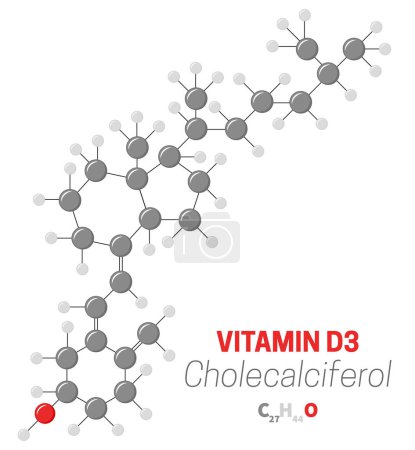 Ilustración de Colecalciferol D3 Vitamina Molécula - Imagen libre de derechos
