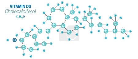 Ilustración de Cholecalciferol D3 Vitamin Molecule Chemistry - Imagen libre de derechos