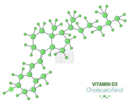 Illustration for Cholecalciferol D3 Vitamin Molecule Formula - Royalty Free Image