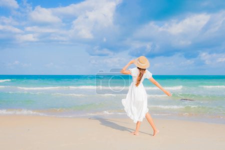 Photo for Portrait beautiful young asian woman relax smile leisure around beach sea ocean in travel vacation - Royalty Free Image