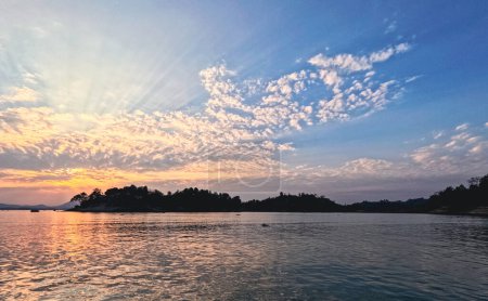 Natural cloudscape of morning sun of Kaptai Lake Rangamati Chittagong Bangladesh