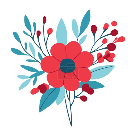 Téléchargez les illustrations : Bouquet de fleurs dessinées à la main Illustration - en licence libre de droit
