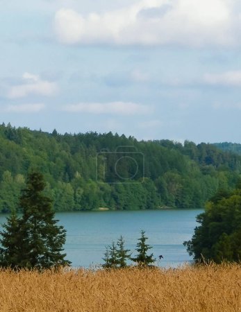 Ostrzyckie Lake in Wiezyca. Kashubia Region in Northern Poland is very popular touristuc direction in summer and winter.