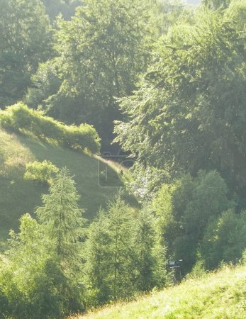 The mountainous landscape of Kashubia. Wiezyca region in Poland.