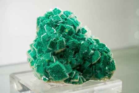 Foto de Primer plano del mineral cristalino verde raro que ocurre naturalmente - Imagen libre de derechos