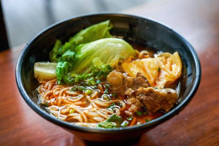 Photo for A bowl of delicious and rich Taiwanese braised beef noodles - Royalty Free Image