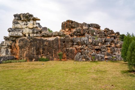 Photo for A huge rockery stone in the park - Royalty Free Image