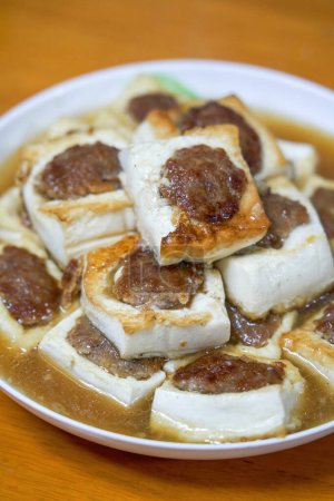 Foto de Una deliciosa cocina china casera, carne de tofu frito relleno - Imagen libre de derechos