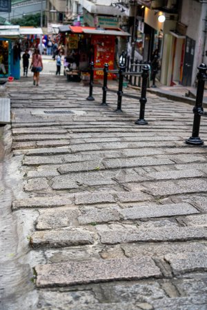 Photo for Close-up of Slate Street in Central, Hong Kong, Pottinger Street - Royalty Free Image