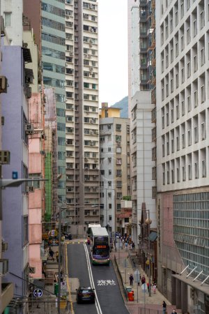 Photo for Bustling street roads and high-rise buildings in Hong Kong - Royalty Free Image